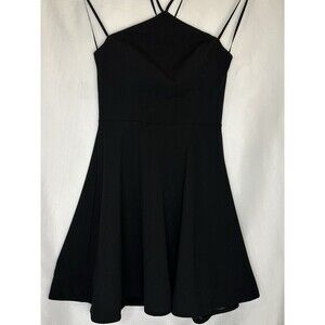 Black Mini Dress Lace Bodice Strappy Size 7 My Michelle Party Evening